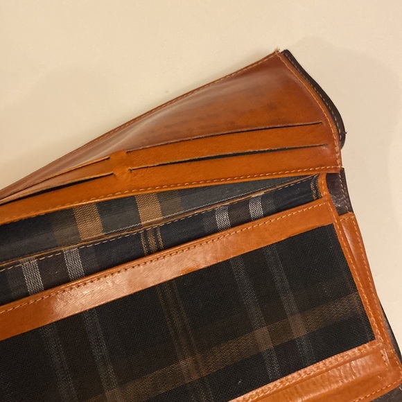 Vintage Women’s Tuscany Leather Adriano Leather Wallet Document 2 Tone Black/Tan - Picture 15 of 16